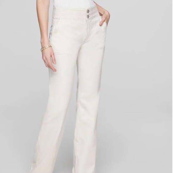 NWT-WHBM Extra High Rise Pret Trapunto Trouser-Size 6 - Picture 2 of 9